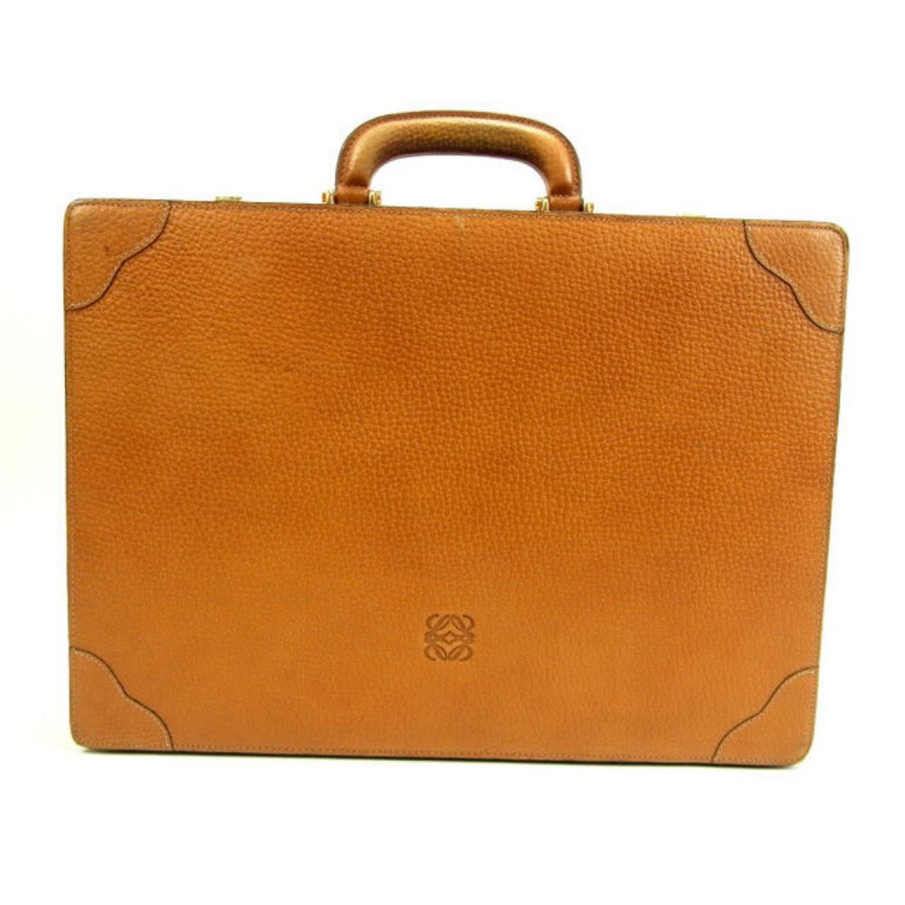 Authentic Used Loewe Business bag Brown Woman unisex